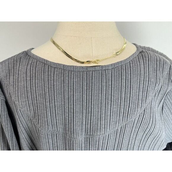 Soft Surrounding XL Tunic Top Embroidered India Boho Ribbed Gray - Picture 8 of 15